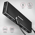 Miniatyrbillede 2 af 4: AXAGON HUE-F7A 7X USB 3.2 Gen 1 Aluminium Flad Hub, 30 cm USB-C-Kel - 8595247907042