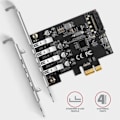 Miniatyrbillede 3 af 4: AXAGON PCEU-43RS PCIe Adapter 4X USB3.0 UASP Via, 15-pin SATA Strømforsyning - 8595247906960