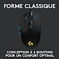 Miniatyrbillede 4 af 6: Gaming mus - Kablet - Logitech G - G203 - Lightsync - RGB - USB - Sort