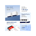 Miniatyrbild 3 av 6: WiFi Mesh AC 1900 Mbps täckning 350 - Mercusys Halo H50G (2-pack) - 3 Gigabit Ethernet-portar - Beamforming