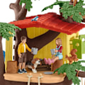 Miniatyrbillede 4 af 6: Eventyrhytte i træerne, æske med 60 detaljerede stykker med gynge, 2 børnefigurer og dyrefigurer, Flerfärgad