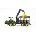 Pikkukuva 4 / 4: BRUDER - 2133 - JOHN DEERE 1210E -metsäkuljetusvaunu kuormaimella, metsäperävaunulla ja tukilla - Mittakaava 1:16
