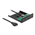 Pikkukuva 1 / 3: Etupaneeli - DELOCK - 3,5" USB 3.2 GEN 1 - 1 x USB Type-C™ - 2 x USB Type-A - SD ja Micro SD