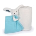 Pikkukuva 2 / 2: Sininen pupulelu ja peitto - DOUDOU ET COMPAGNIE - Happy Pop - Vauva - Poika - syntymä - Valkoinen - Sininen Blå