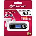 Miniatyrbillede 1 af 2: TRANSCEND JETFLASH 790 USB nøgle - 64 GB - USB 3.0 - Sort
