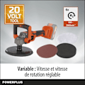 Pikkukuva 2 / 6: POWDP4070 - Harjaton kulmavaihde - 20V Ø 180mm - ei sisältänyt akkua ja laturia - 7 kpl. orange