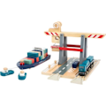 Miniatyrbillede 1 af 3: Containerterminal lastbilbåd med tilbehør Trælegetøj til børn fra 3 år og opefter