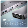 Pikkukuva 1 / 5: AXAGON HMC-5H60 Hub 5 in 1, USB-C 5Gbps, 2x USB-A, 1x USB-C, HDMI 4k/60Hz, PD 100W, USB-C kaapeli 15cm