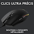 Miniatyrbillede 5 af 6: Gaming mus - Kablet - Logitech G - G203 - Lightsync - RGB - USB - Sort