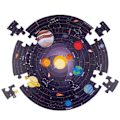 Miniatyrbillede 2 af 3: Solar System Circular Solar Puzzle - BIGJIGS - 206 brikker - Videnskab og rum Flerfarvet