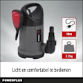 Miniatyrbillede 5 af 6: Powerplus Elektrisk Vandpumpe POWEW67902 - Nedsænket Vandpumpe på 250 W, Maksimal 35°C, 5000 l/h, Haveværktøj Grå - Sort