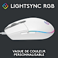 Miniatyrbillede 2 af 3: Logitech G203 LIGHTSYNC RGB Gaming Mus - Hvid - 6 programmerbare knapper - 8000 dpi