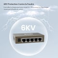 Miniatyrbillede 3 af 4: TENDA Ethernet Switch 5 Ports Gigabit 10/100/1000 Mbps, RJ45 Switch Home Network, Office Switch, Plug & Play, Metal, TEG1005