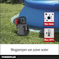 Miniatyrbillede 2 af 6: Powerplus Elektrisk Vandpumpe POWEW67902 - Nedsænket Vandpumpe på 250 W, Maksimal 35°C, 5000 l/h, Haveværktøj Grå - Sort