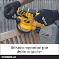 Miniatyrbillede 5 af 6: Powerplus Excentrisk Elektrisk Sliber på 450 W POWX0471 - 1 Støvpose, 3 Slibepapirer - 1 Kuffert Gul