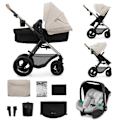 Pikkukuva 1 / 4: Kinderkraft MOOV2 AIR 3-in-1 lastenvaunut, Matkustusjärjestelmä syntymästä 27 kg:aan, Mukana Mink PRO I-Size turvaistuin, Harmaa grå