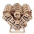 Miniatyrbillede 3 af 6: Puzzle 3D Mekanik - Ugears - V8 Motor - Træ - 776 dele - Skala 1:6 Beige