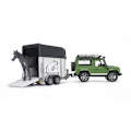 Pikkukuva 3 / 3: Land Rover Defender 90 Break pakettiauton ja hevosen kanssa - BRUDER - Toimiva ja yksityiskohtainen