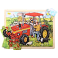 Miniatyrbillede 1 af 2: Bigjigs Tray Puzzle - Traktor Flerfarvet