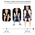Miniatyrbild 3 av 4: I-size bilbarnstol 76-150 cm - KINDERKRAFT SAFETY FIX2 - från 15 månader till 12 år - Isofix fixering - Justerbart nackstöd - Svart Svart