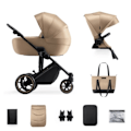 Miniatyrbild 2 av 4: 2 i 1 kombinerad barnvagn - KINDERKRAFT PRIME2 - upp till 22 kg - med rymlig liggdel - Brett justeringsområde - Beige Beige