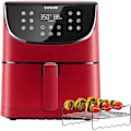 Miniatyrbillede 1 af 6: Airfryer uden olie - Cosori - 5,5L - 11 programmer - 1700W - Rød Rød