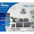 Miniatyrbillede 2 af 4: Ardes AR5BR40PB Brisa 40 PB piedestalventilator, 3 blade 40 cm, rund base 41 cm, justerbar højde, B, hvid, 40 AR5BR40PB