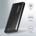 Miniatyrbillede 2 af 4: AXAGON EEM2-SB2 USB-C 3.2 Gen 2, M.2 SSD Gehäuse - Schwarz - 8595247907097