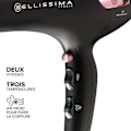 Miniatyrbillede 3 af 6: Hårtørrer - Bellissima - Professional Ionic Lightweight P7 3000 - Koncentrator + Diffuser - 3 hurtigtørrende temperaturer - 2100W Sort og pink