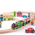 Pikkukuva 3 / 3: Flying Scotsman puinen junarata - 3-vuotiaille ja sitä vanhemmille lapsille Flerfarvet