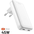 Pikkukuva 1 / 5: FIXE Slim GaN kahdella USB-C-lähdöllä ja PD 45W-tuella valkoinen