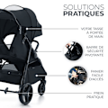 Miniatyrbillede 3 af 4: Folding-stokkevogn op til 22 kg - KINDERKRAFT RINE - Holdbare skumhjul - Vandtæt med UPF 50+ filtrering - Sammenklappelig - Sort sort