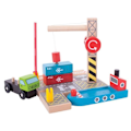 Miniatyrbillede 1 af 4: Container kravlegård - BigJigs Legetøj - Arbejdsmodel med trækran og magnetisk remskive - Flerfarvet Flerfarvet