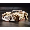 Miniatyrbillede 3 af 4: 3D racerbilpuslespil - UGEARS - Drift Cobra racerbil - mekanisk træmodelsæt - 370 stykker Træ