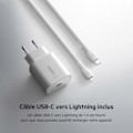 Miniatyrbillede 2 af 3: Lader - Belkin - 25W USB-C PD PPS - 1m - Hurtig opladning - Smartphone/Tablet hvid