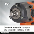 Pikkukuva 4 / 4: Langaton iskevä ruuvinvääntimellä - DUAL POWER POWDP20150 - 220Nm - Säädettävä vääntömomentti - ilman akkua tai laturia Orange - Sort
