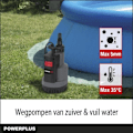 Miniatyrbillede 2 af 6: Powerplus Elektrisk Vandpumpe POWEW67920 - 750 W Nedsænket Vandpumpe, Maksimal Temperatur på 35°C og Strømning på 12.500 l/h grå