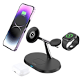 Miniatyrbillede 6 af 6: MagSafe 15W Induktiv Opladningsstation til iPhone / AirPods / Apple Watch Maxlife Sort / Sølv sort