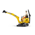 Pikkukuva 2 / 3: JCB 8010 CTS minikaivukone hahmolla - BRUDER - Toimiva figuurilla - Keltainen