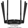 Miniatyrbild 3 av 4: AC1900Mbps Dual-Band WiFI-router - MERCUSYS MR50G - 6 externa antenner - 2 Gigabit LAN-portar + 1 Gigabit WAN-port