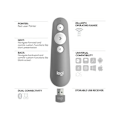 Miniatyrbillede 6 af 6: Præsentationsfjernbetjening - Logitech - R500s - Rød laserpointer - 20 meter - Bluetooth 4.0 LE