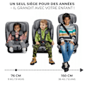 Miniatyrbillede 3 af 4: KINDERKRAFT - Autostol ONETO 3 I-Size 76-150 cm Grafit Sort sort