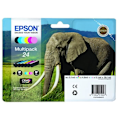 Miniatyrbillede 2 af 2: EPSON Multipack 24 - Elephant - Sort, gul, cyan, magenta, lys magenta, lys cyan (C13T24284011)