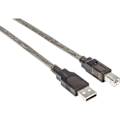 Pikkukuva 2 / 3: Manhattan USB-kaapeli USB 2.0 USB-A uros, USB-B uros 15.00 m musta pyöreä, LED-valolla