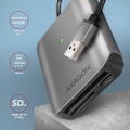 Pikkukuva 2 / 4: AXAGON CRE-S3 ulkoinen kortti USB-A 3.2 Gen 1, 3-paikkainen, SD/microSD/CF, UHS-II - 8595247906625