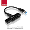 Miniatyrbillede 2 af 4: Eksternt kabinet - AXAGON - ADSA-1S6 - USB 3.0 - Kompatibel med SATA I/II/III - 2,5 tommer