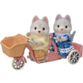 Miniatyrbillede 2 af 6: Miniature figurer - SYLVANISKE FAMILIER - 5637 - De husky brødre og søstre og deres tandem Grön