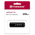 Pikkukuva 2 / 2: USB-avain - TRANSCEND - JETFLASH 700 - 256 Gt - USB 3.1 Gen 1 - Musta