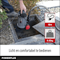 Miniatyrbillede 5 af 6: Powerplus Elektrisk Vandpumpe POWEW67906 - 750 W Nedsænket Vandpumpe, Maksimal 35°C, 13.000 l/h, Havenværktøj grå