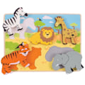 Miniatyrbillede 2 af 3: Safari Animals Puslespil - Bigjigs Legetøj - Tykke brikker - Mindre end 100 brikker - Blandet Flerfarvet